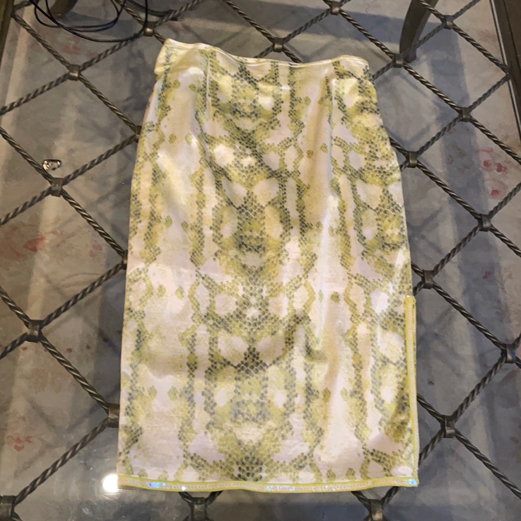 Italian Snake Print Satin Skirt